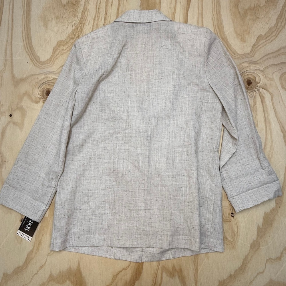 Sage Harbor Petite Blazer Flax Beige 2 Button 3/4 Sleeve Size 12P NWT Y2K - Picture 6 of 6